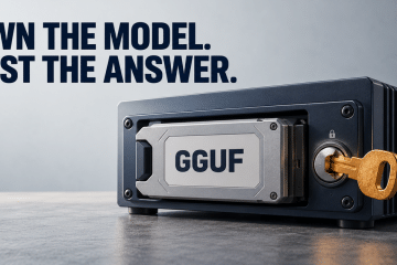 A locally controlled GGUF model cartridge with a key and a reminder to test the answer