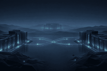 Abstract illustration of multi-site object storage replication between data centers