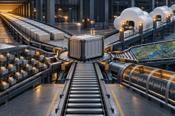A data file at a switching yard where scan, random-access, object-storage, geospatial and time-series paths diverge